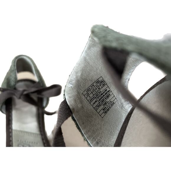 UGG Australia Mar Green Suede Espadrille Wedge Heels With Ankle Tie Size US 9 - Picture 7 of 11